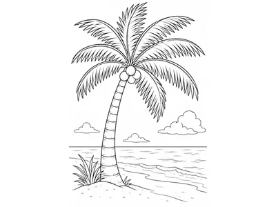 Kleurplaat palmboom