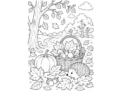 Kleurplaat herfst