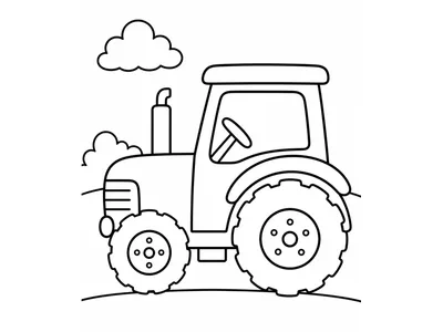 Kleurplaat tractor simpele