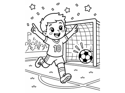 Kleurplaat voetballer