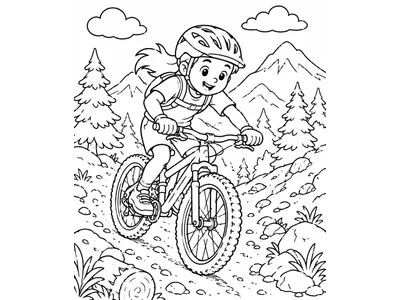 Kleurplaat mountainbike