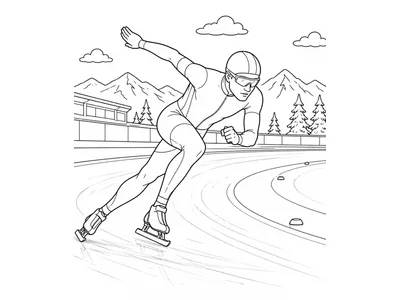 Kleurplaat schaatsen