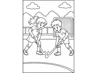 Kleurplaat hockey