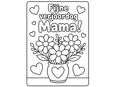 Kleurplaat verjaardag mama