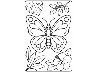 Kleurplaat tropische vlinder