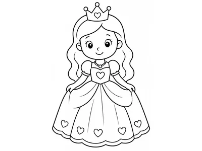 Kleurplaat prinses eenvoudig