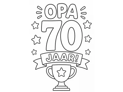 Kleurplaat verjaardag opa 70 jaar.