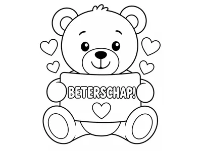 Kleurplaat beterschap beer
