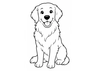 Kleurplaat golden retriever