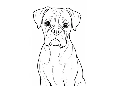 Kleurplaat hond boxer