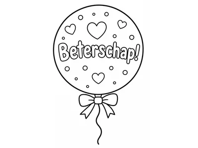 Kleurplaat beterschap ballon