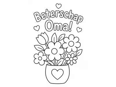 Kleurplaat beterschap oma