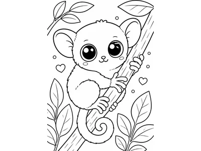 Kawaii kleurplaat spookdiertje