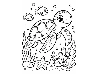 Kleurplaat zeeschildpad