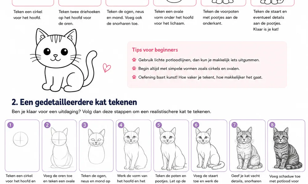 Hoe teken je een kat