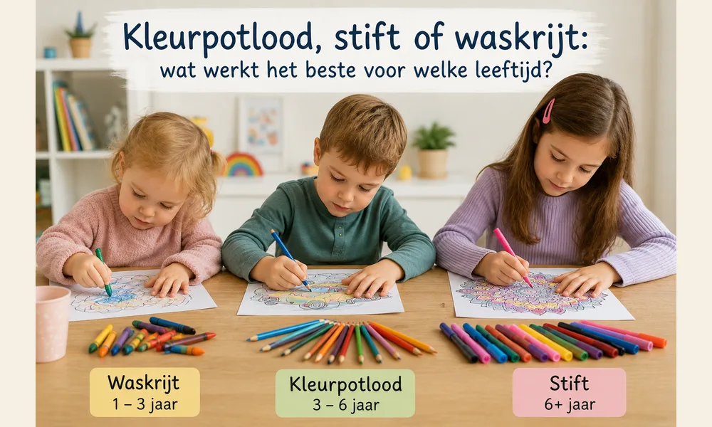 Kleurpotlood, stift of waskrijt: wat werkt het beste voor welke leeftijd?