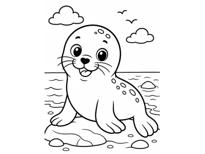 Kleurplaat zeehond
