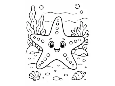 Kleurplaat zeester