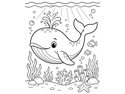 Kleurplaat walvis