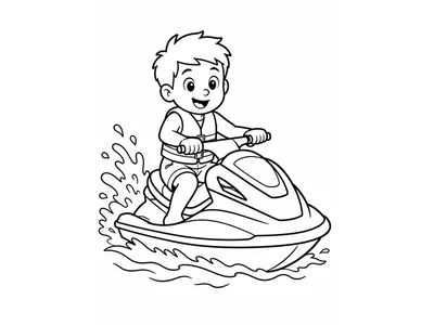Kleurplaat jetski