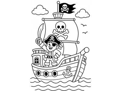 Kleurplaat piratenschip