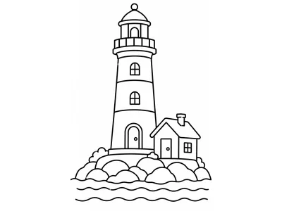 Kleurplaat vuurtoren