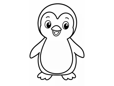 Kleurplaat pinguin