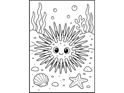 Kleurplaat zee-egel