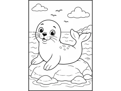 Kleurplaat zeehond
