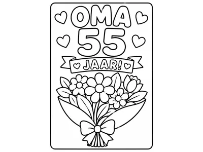 Kleurplaat oma 55 jaar