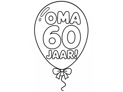 Kleurplaat oma 60 jaar ballon