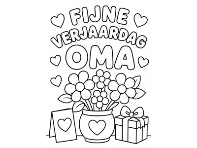 Kleurplaat verjaardag oma