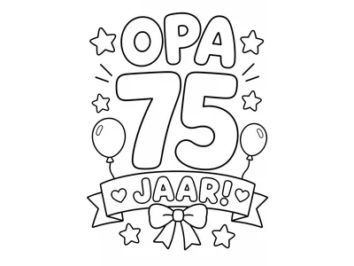 Kleurplaat opa verjaardag 75 jaar