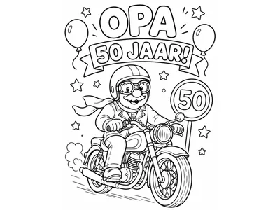 Kleurplaat verjaardag opa 50 jaar