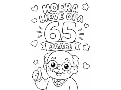 Kleurplaat opa 65 jaar