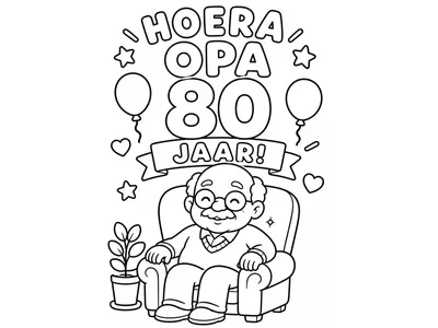 Kleurplaat opa 80 jaar