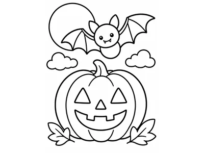 Kleurplaat Halloween pompoen
