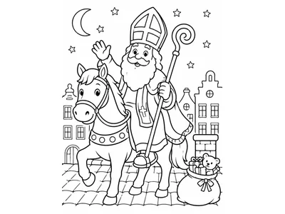 Kleurplaat sinterklaas op Ozosnel