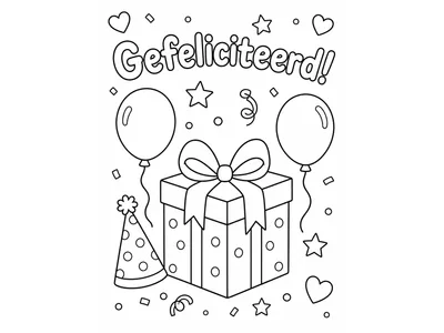 Kleurplaat gefeliciteerd