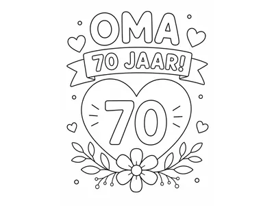 Kleurplaat verjaardag oma 70 jaar