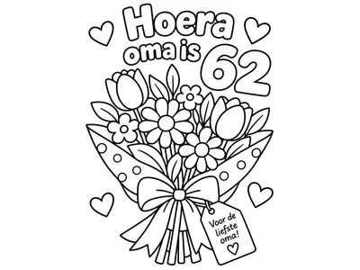 Kleurplaat oma 62 jaar
